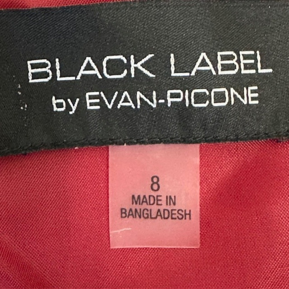 Black Label by Evan Picone Red Dress Sleeveless Sheath Party Career Sz 8 - Picture 13 of 13